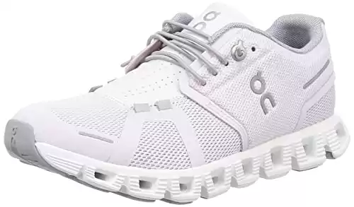 On Women's Cloud 5 Sneakers, Lily/Frost, Purple, 9 Medium US