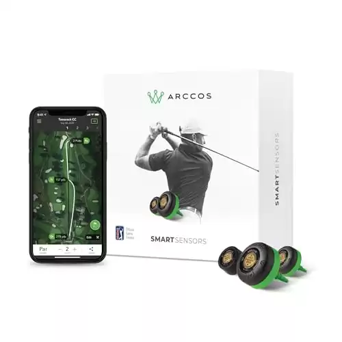 Arccos Gen 3+ Smart Sensors - Golf's Best On Course Tracking System Featuring The First-Ever A.I. Powered GPS Rangefinder